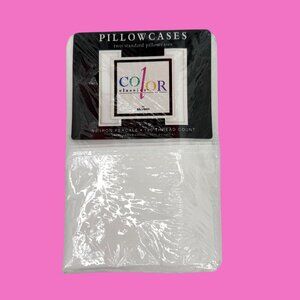 NIP VTG 2 STANDARD WHITE WESTPOINT STEVENS COLOR CLASSICS PILLOWCASE SET 180 TC